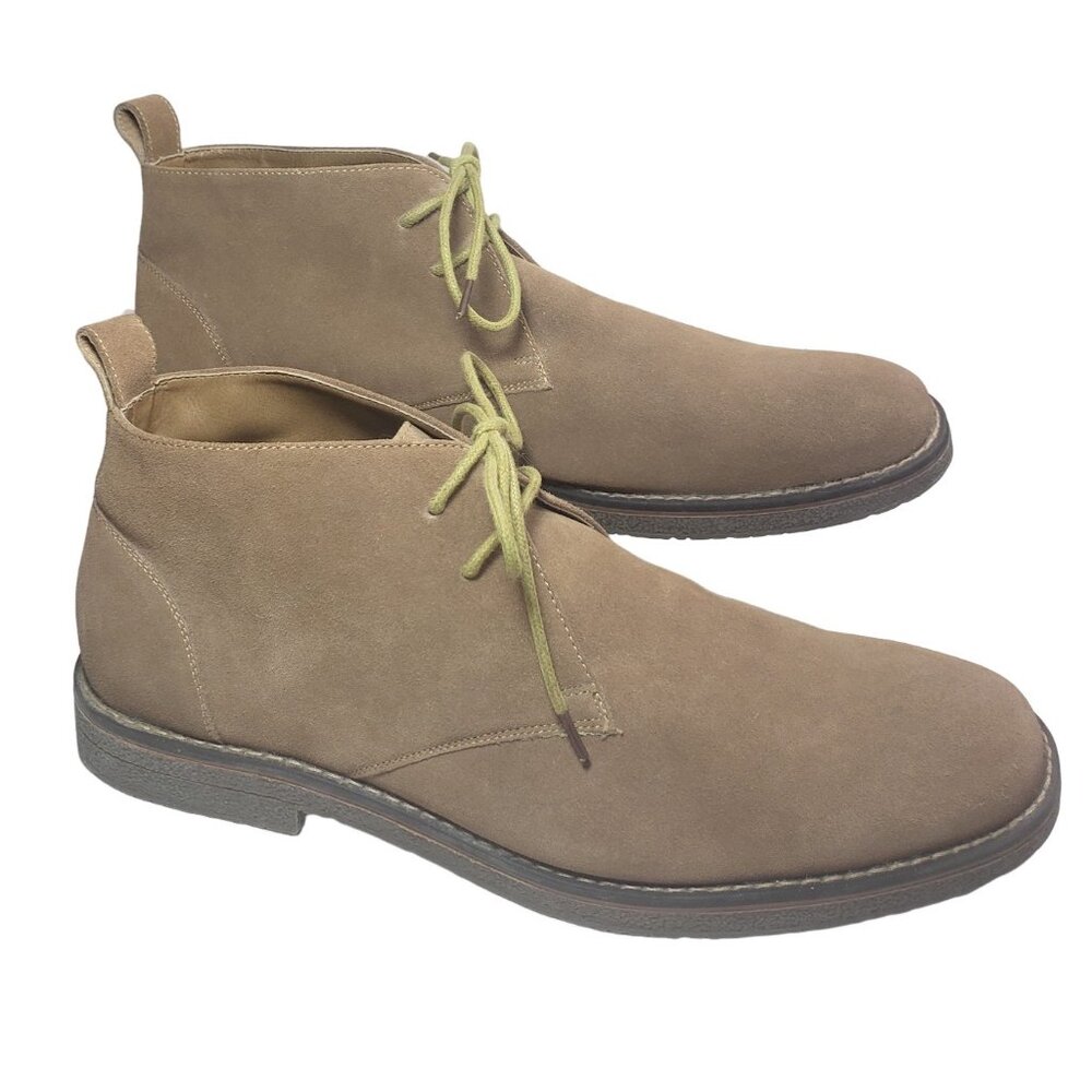 G.H. Bass leather Pearce chukka boots for men, tan suede size 12